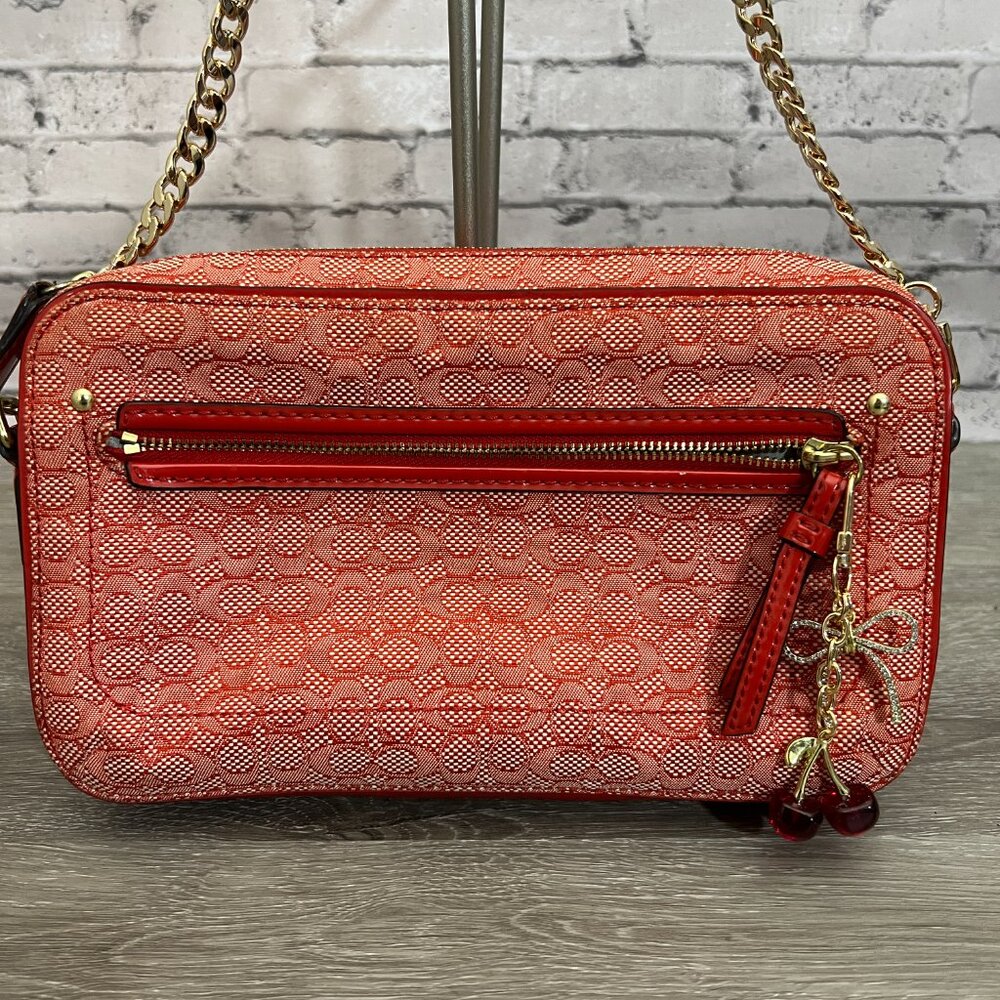 Coach Poppy Signature Oxford Flight Bag/ Swing Bag Tomato - Picture 2 of 8